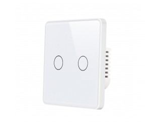 Akubela 2 Gang Touch Switch (EU version) - White